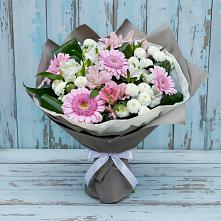 Букет цветов из:  Герберы, Альстромерии и Хризантемы #REPLACE_PRED# Северный