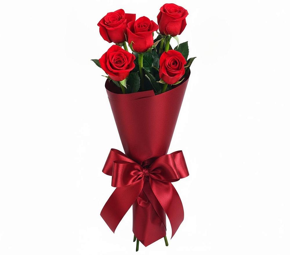 Букет 5 Красных роз Эдлесс Лав в Северный