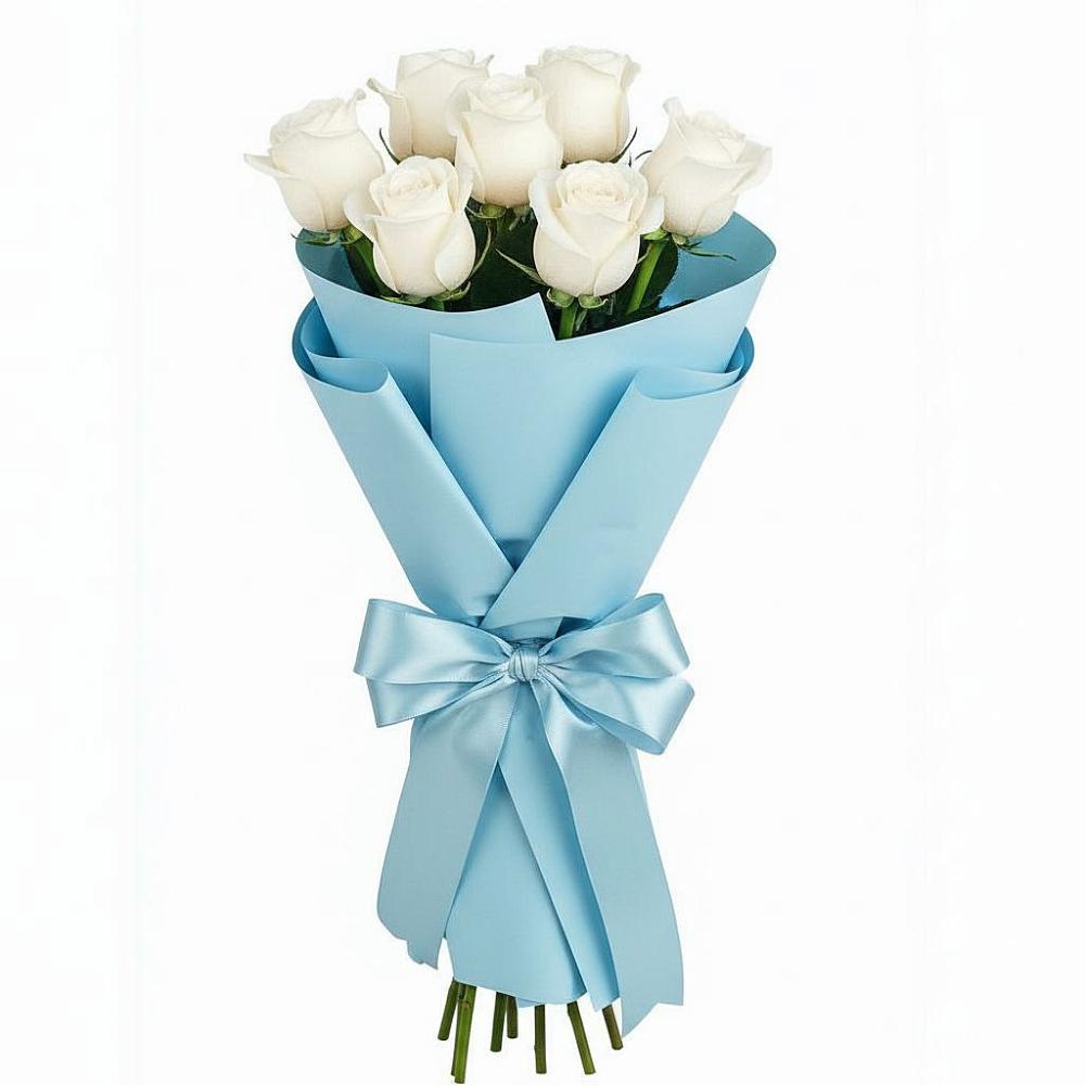 Букет 7 белых роз Проуд в Северный