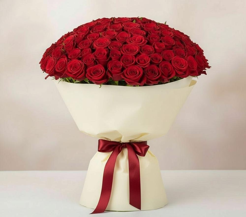 Букет 101 Красная роза Милано в Северный