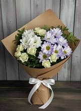 Букет цветов из:  Хризантемы и Розы в Северный