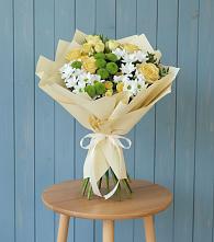 Букет цветов из:  Хризантемы и Розы #REPLACE_PRED# Северный