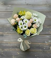 Букет цветов из:  Альстромерии, Розы и Хризантемы в Северный
